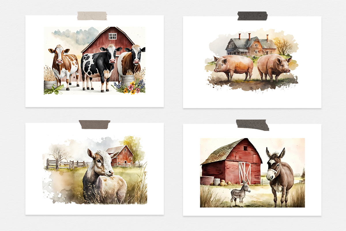 On The Farm Watercolor Collection, an Animal Illustration by artsy-fartsy (Photo 6 of 11)