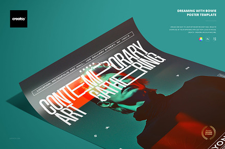 Dreaming With Bowie Poster Template, a Poster Template by creatsy5