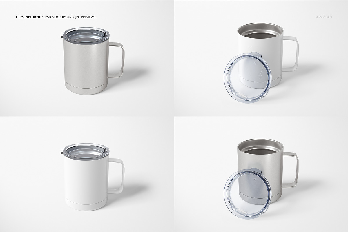 10oz Stainless Coffee Cup Mockup Set, a Cups & Container Mockup by creatsy5 (Photo 2 of 10)