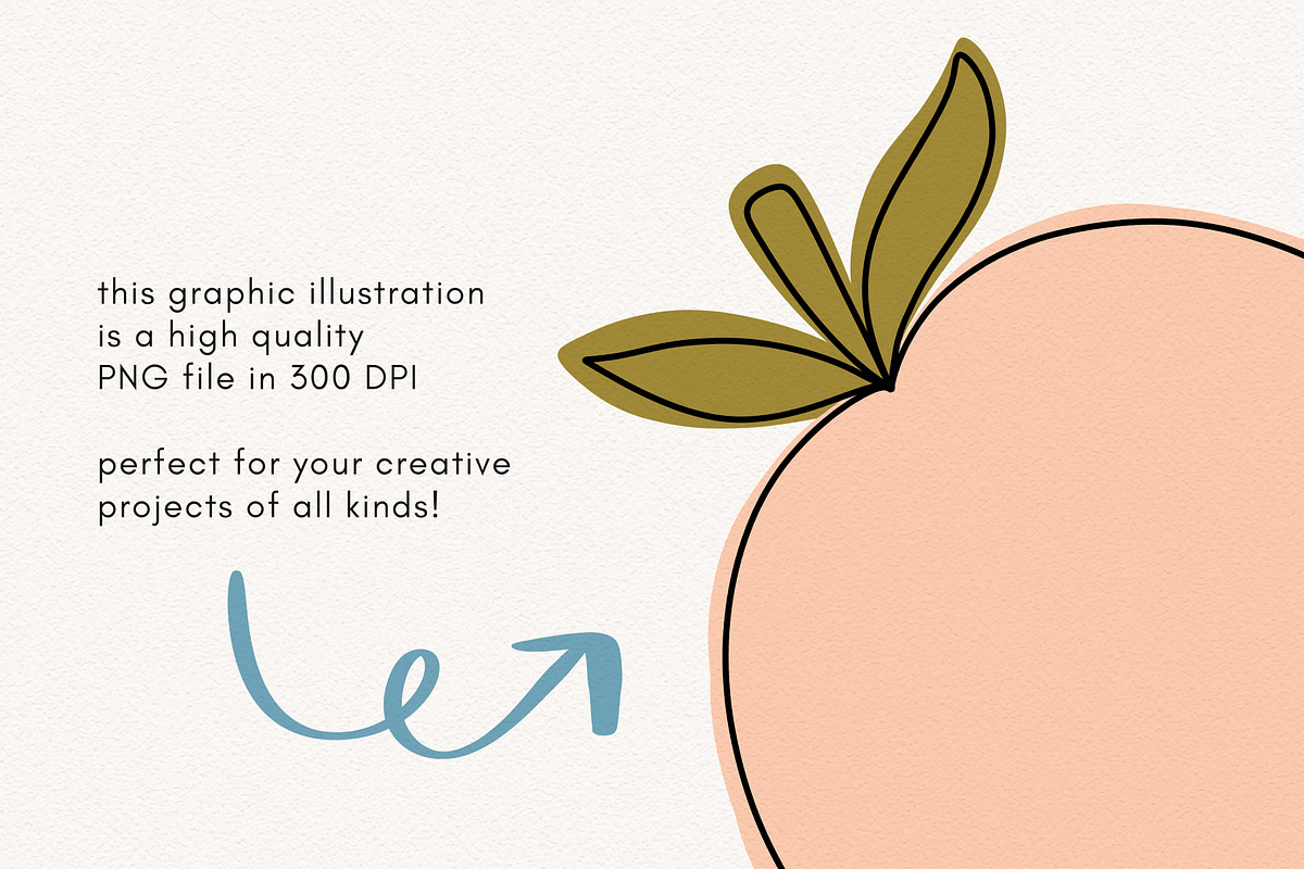 Peach clipart illustration, a Food Illustration by Allyson Johnson (Photo 3 of 3)