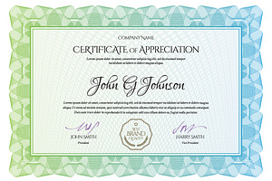 Multipurpose Template Certificate