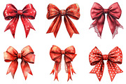 Red Coquette Christmas Bow Clipart, an Illustration by DreamArtGraphic (Thumbnail 5 of 5)