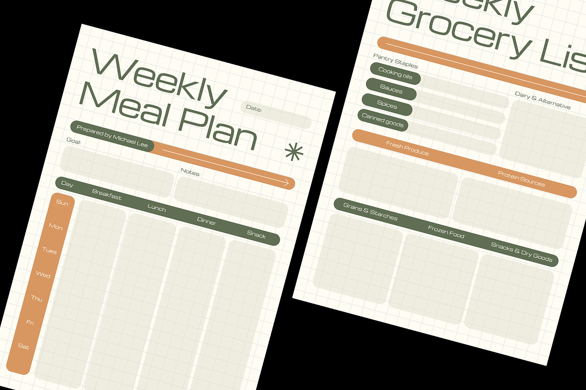 Modern Meal Planning Set, a Stationery Template by Neermana (Photo 2 of 4)