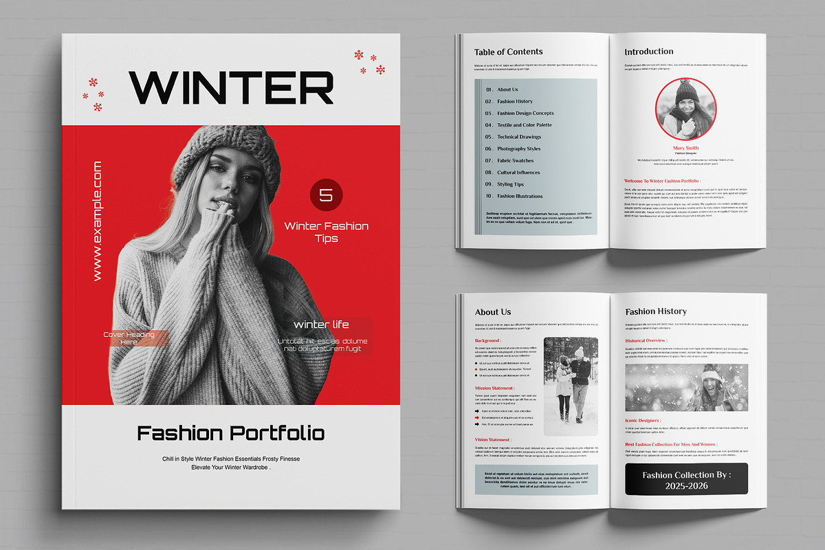 Winter Fashion Portfolio Layout, a Magazine Template by MightyDesign (Photo 1 of 6)