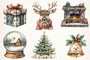 Watercolor Rustic Christmas Clipart, an Illustration by Libby Wishes (Thumbnail 6 of 7)