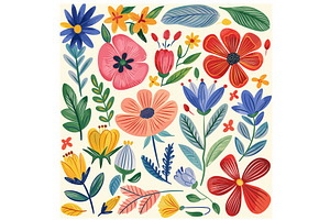 Colorful floral pattern featuring, an Object Illustration by Vectorstockersland