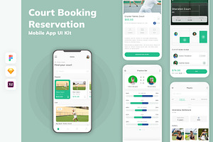 Court Booking Reservation App UI Kit, an UI Kit Template by uicube