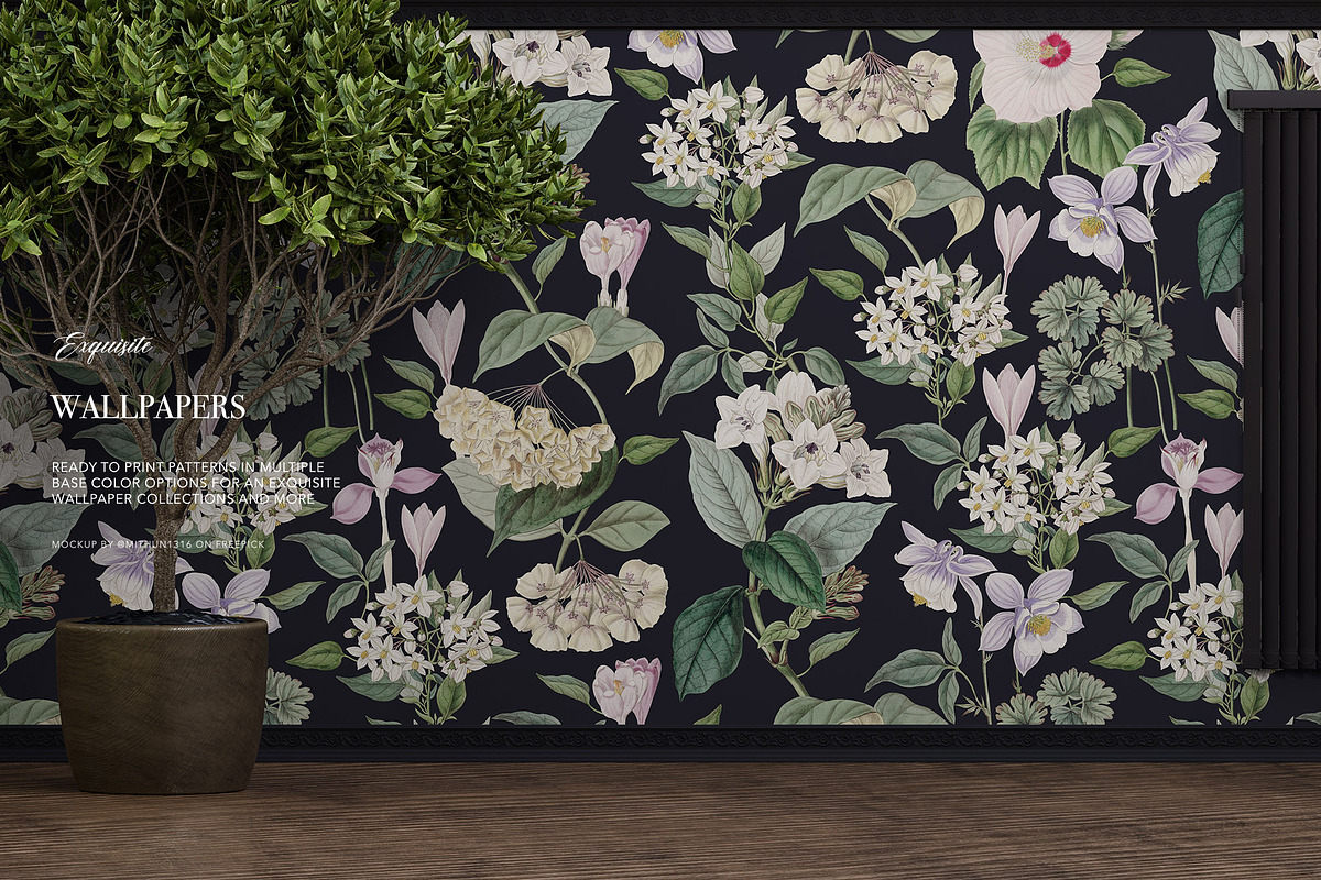 Pastel Botanical Pattern and Plants, a Pattern Graphic by likorbut (Photo 9 of 11)