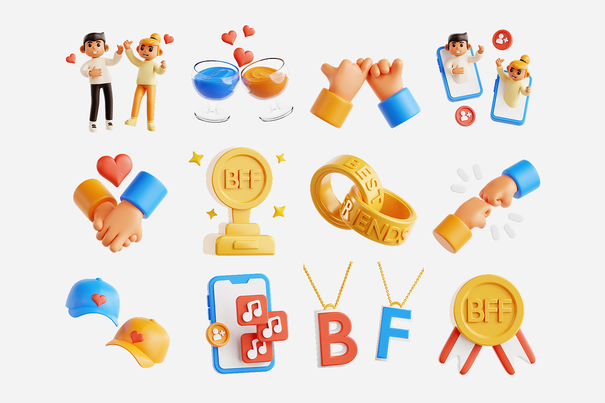 Best Friend 3D Icon Set, an Object 3D Model by Eklip Studio (Photo 3 of 3)