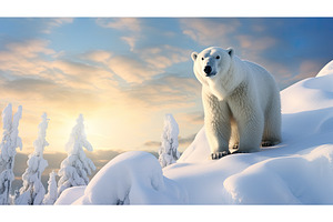 winter holiday polar bear ai, an Animal Photo by pikepicture