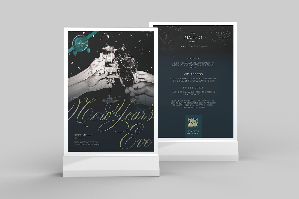New Year's Eve Table Tent Template, a Stationery Template by BrandPacks (Photo 4 of 5)