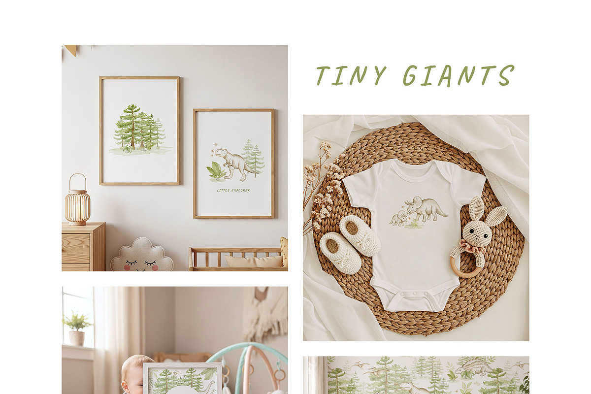 Watercolor Dinosaur Collection, an Animal Illustration by Liliia Polos Illustration (Photo 3 of 11)