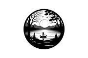 Circular Nature Landscape Silhouette, an Illustration by yasushie (Thumbnail 34 of 51)
