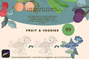 Fruit & Veggies Procreate Stamps, a Brush Add-On by Pink Studio Art (Thumbnail 1 of 8)