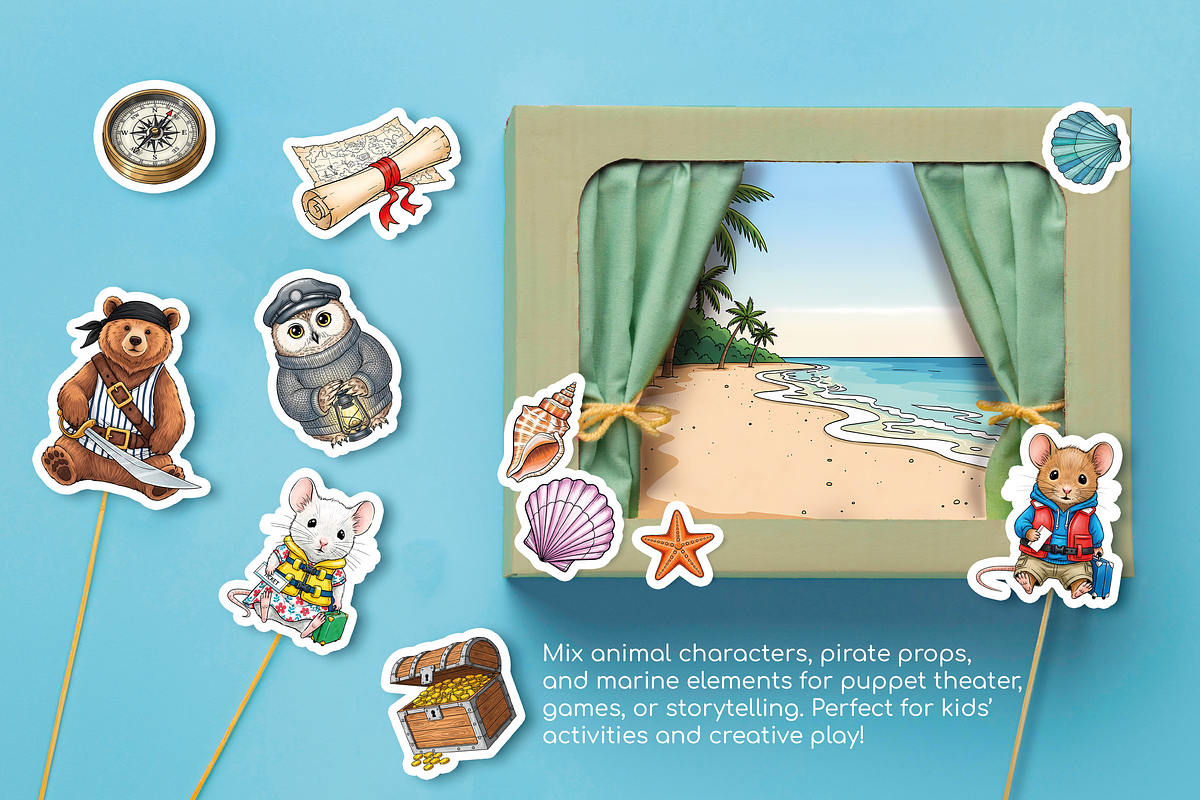 Sea Voyage Cute Animals, an Illustration by lokfrid (Photo 10 of 12)