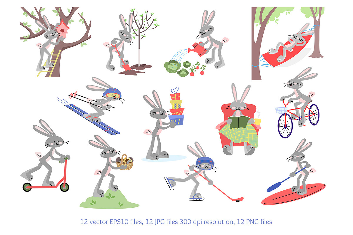 2028 Kids Calendar Rabbit & Bird, an Animal Illustration by Natali_Zhy (Photo 4 of 7)