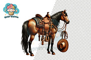 Cowboy Clipart Western Vintage, a Decorative Illustration by QM_ART (Thumbnail 11 of 17)