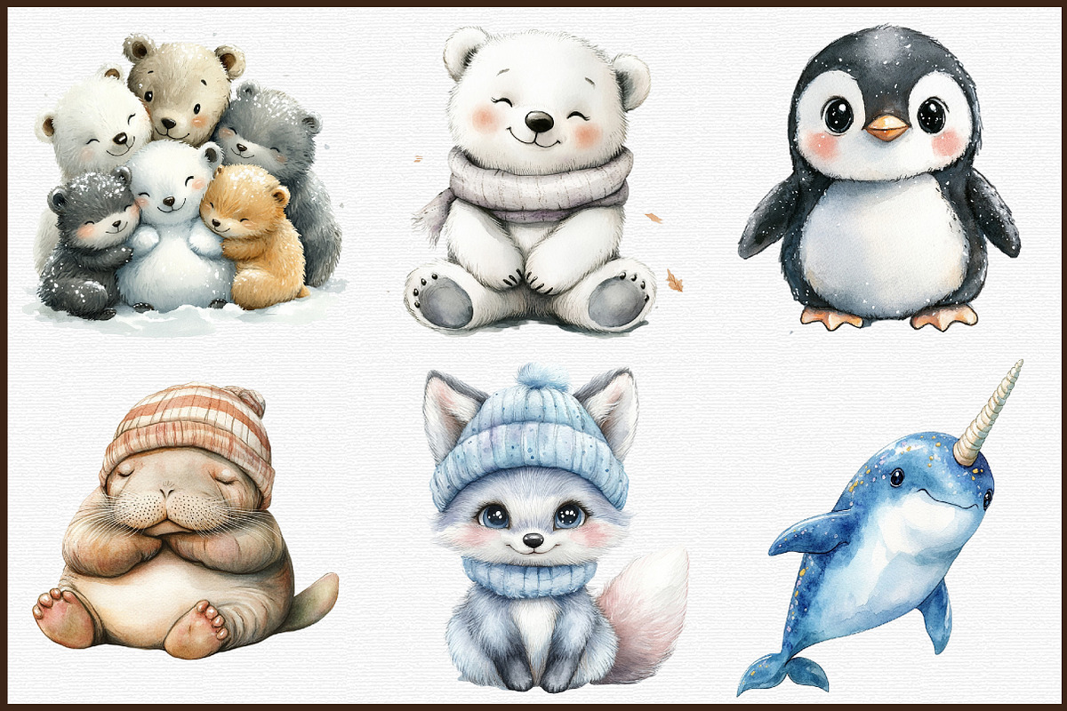 Artic Animals Baby Nursery Cliparts, an Illustration by Sublimation Artist (Photo 3 of 6)