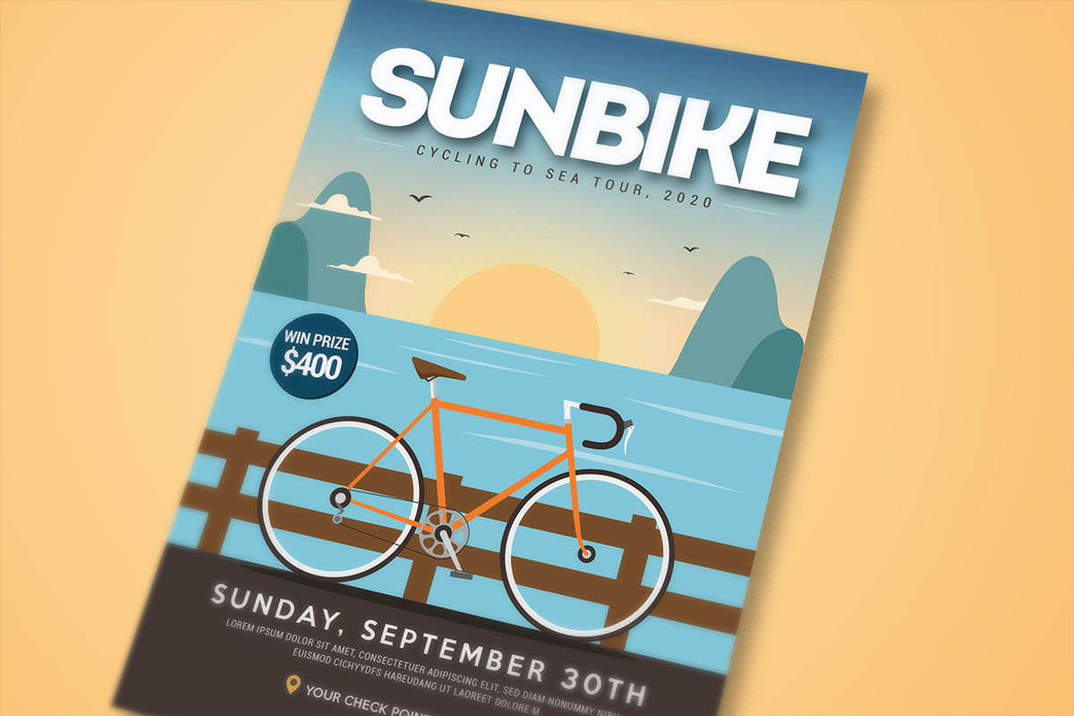 Bicycle Tour Fest Flyer, a Flyer Template by megarez (Photo 3 of 3)