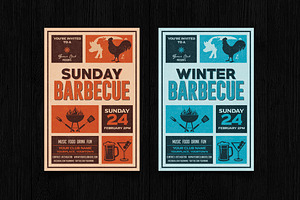 Winter BBQ Party Flyer, a Print Template by DesignWorkz