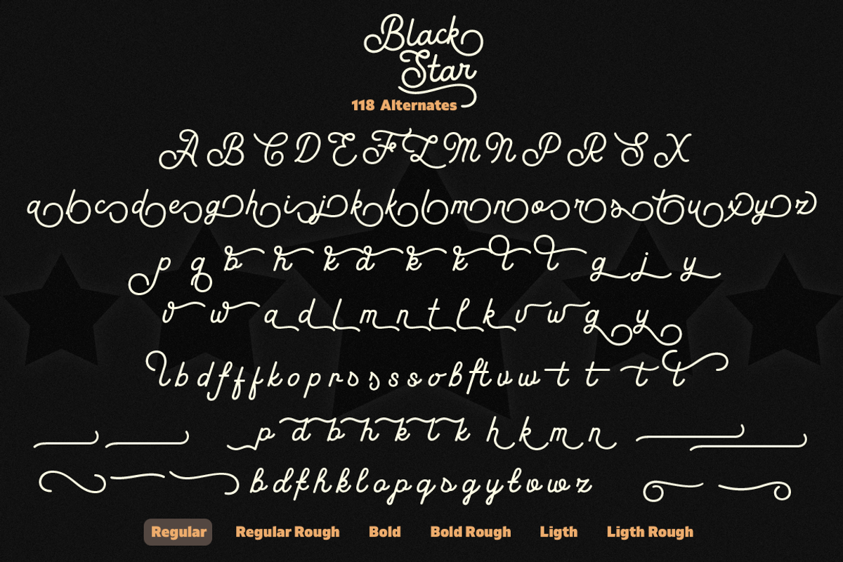 Black Star, a Script Font by Larin Type Co. (Photo 12 of 12)