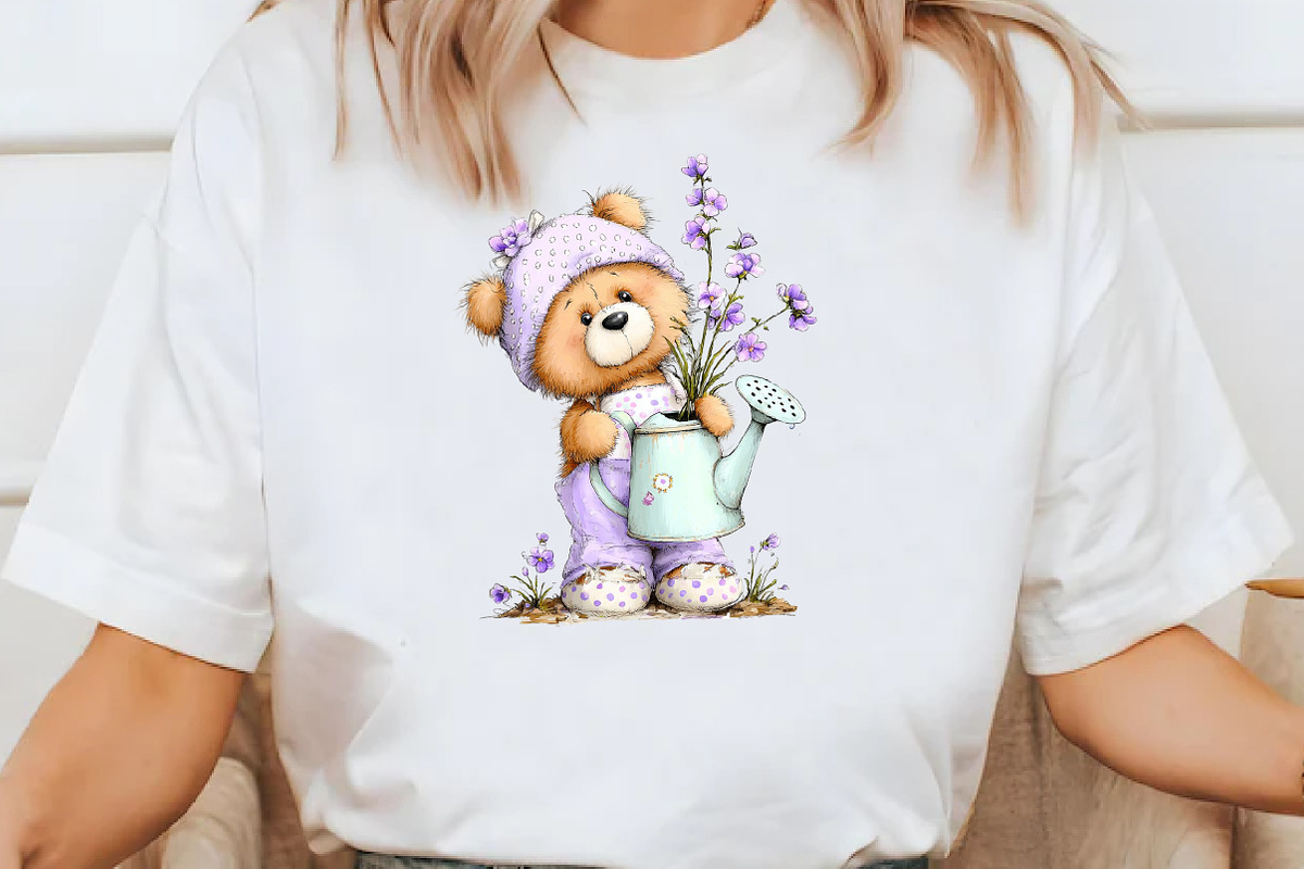 Whimsical spring teddy bear Clipart, an Illustration by Designworld (Photo 6 of 7)