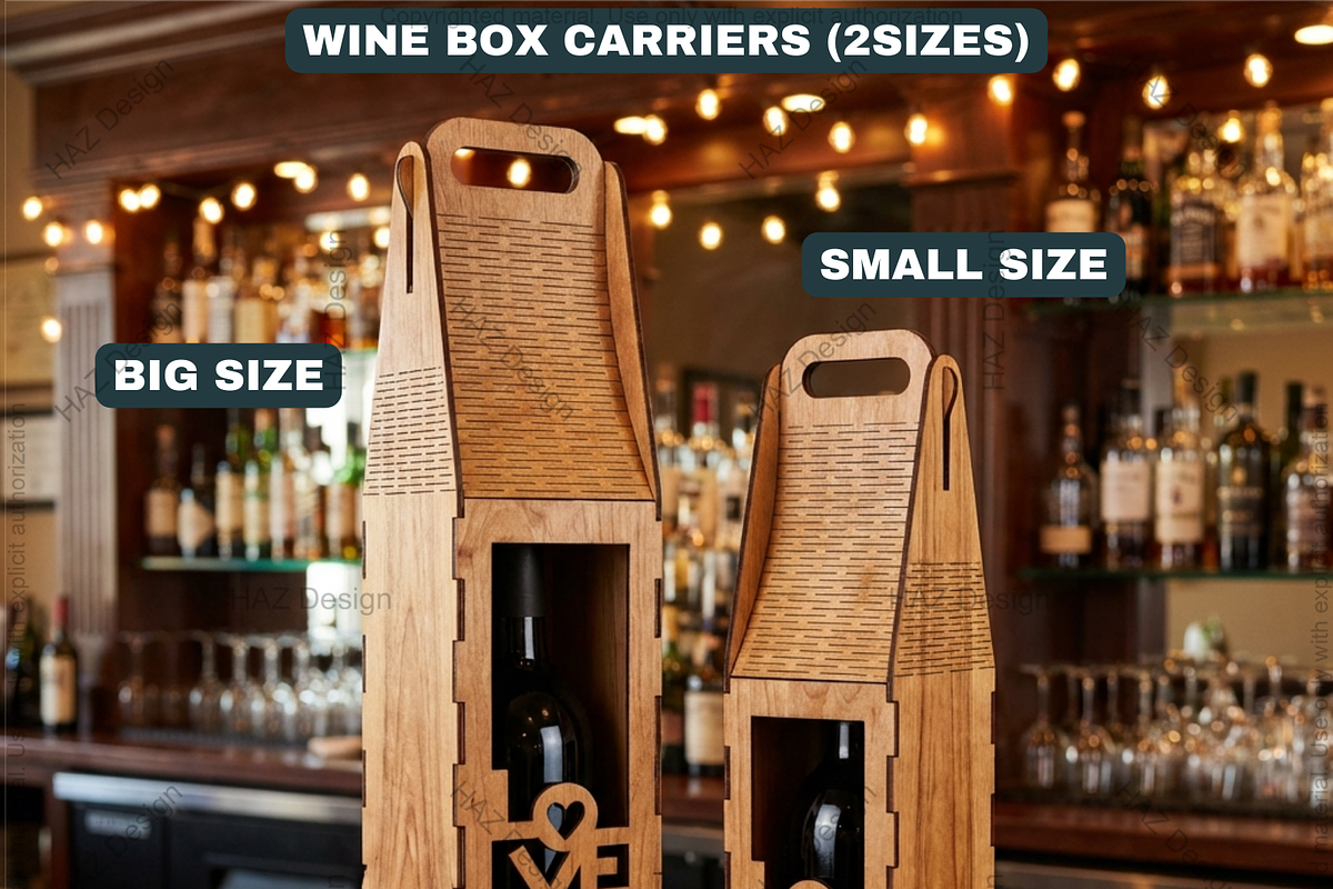 Wooden Wine Box Laser Cut Templates, a Graphic by AtacanDigital (Photo 5 of 8)