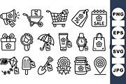 Retail Sale Outline Icons Set, an Illustration by designvectx (Thumbnail 1 of 3)