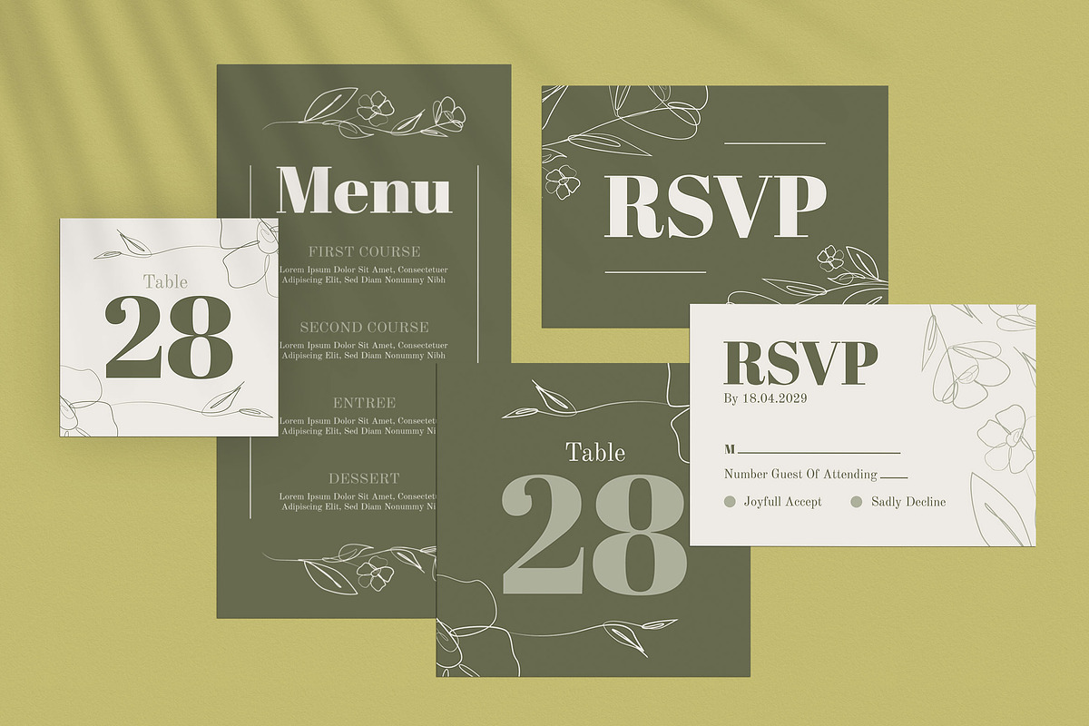 Minimalist Wedding Invitation Set, an Invitation Template by Aiyari Graphic (Photo 3 of 3)