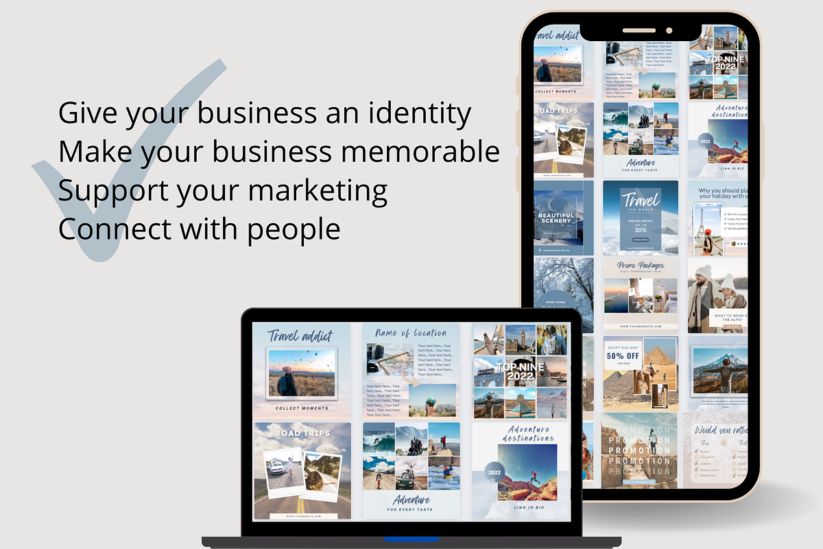 40 TRAVEL Canva + FREE Business, a Social Media Template by Talipic Designs (Photo 5 of 7)
