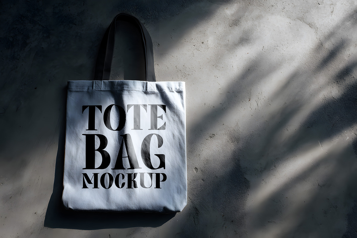 Realistic Tote Bag Mockup, an Advertising Mockup by GenesisCreativeCo (Photo 2 of 3)
