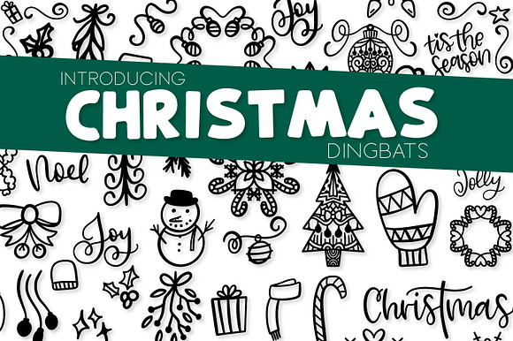 Christmas Dingbats Doodle Font