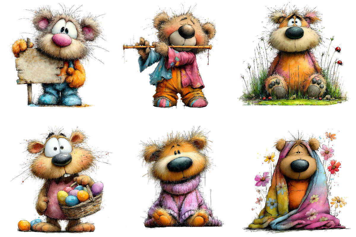 Easter Teddy Bear Clipart, an Illustration by DreamArtGraphic (Photo 5 of 5)