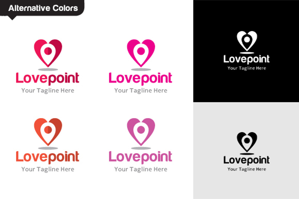 Love Point Logo Design / icon, a Branding & Logo Template by gunaonedesign