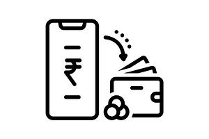 Transfers money transfer black icon, an Outline Icon by Creative priyanka