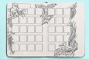Tropical themed monthly calendar, a Stationery Template by Kate Snitser (Thumbnail 2 of 4)