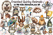 Funny Frazzled Quirky Animals Clipar, an Illustration by Sublimation Artist (Thumbnail 1 of 6)