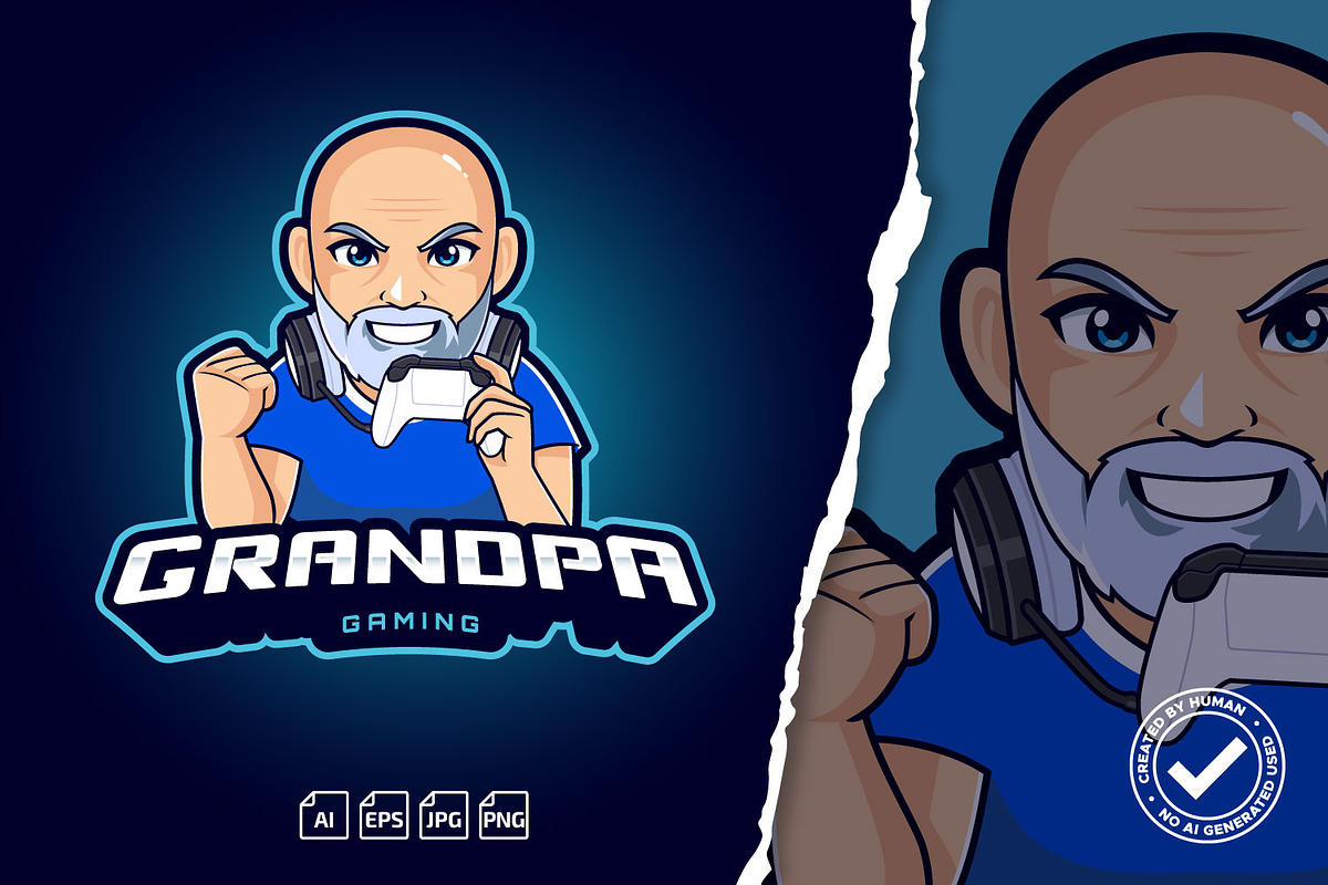 Grandpa Esport Gaming Editable Logo, a Branding & Logo Template by tkzgraphic (Photo 1 of 2)