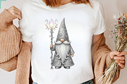 Whimsical Silver Spring Gnome Clipar, an Illustration by SVGArt (Thumbnail 7 of 9)