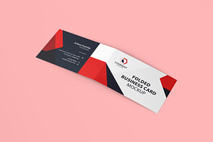 Folded Business Card Mockup 8 Views