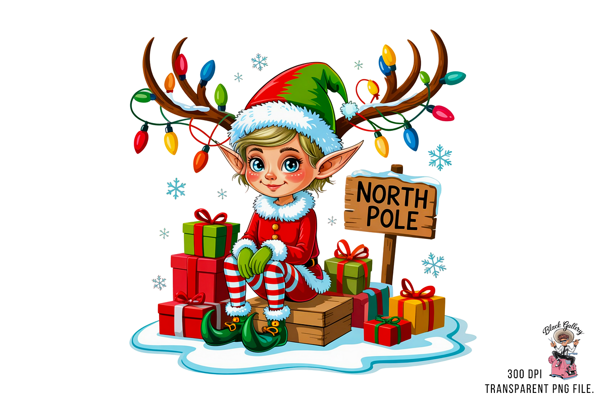 10 PNG North Pole ELF Clipart Bundle, a Graphic by Clipart Bloom (Photo 9 of 17)