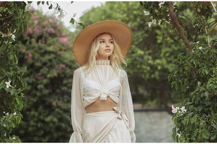 Stylish Blonde Woman in Romantic, a Person Photo by Emotion photo
