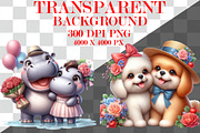 Romantic Couple Animals Clipart, an Animal Illustration by Craft Nest (Thumbnail 2 of 5)