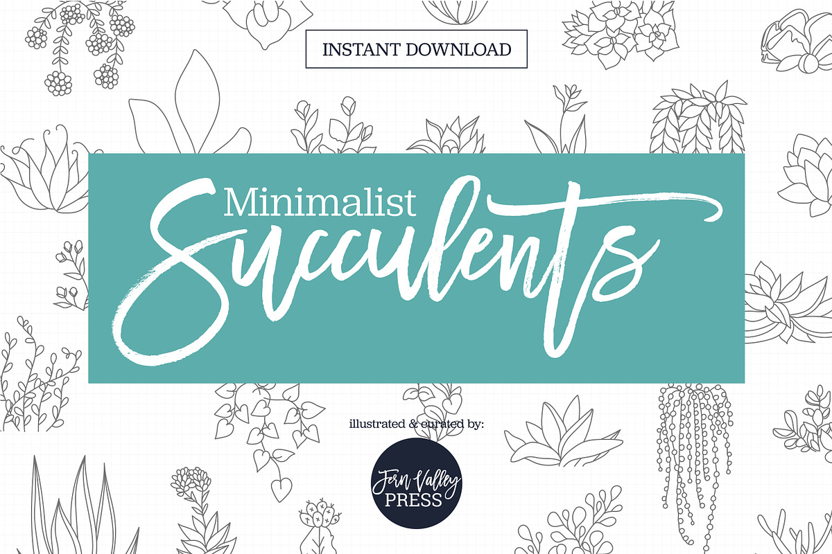 Minimalist Succulent Clipart Bundle, an Illustration by Hannah Eliza Studio (Photo 1 of 6)