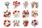 Watercolor Floral Anatomy Clipart, a Seasonal Illustration by Design Market (Thumbnail 3 of 5)