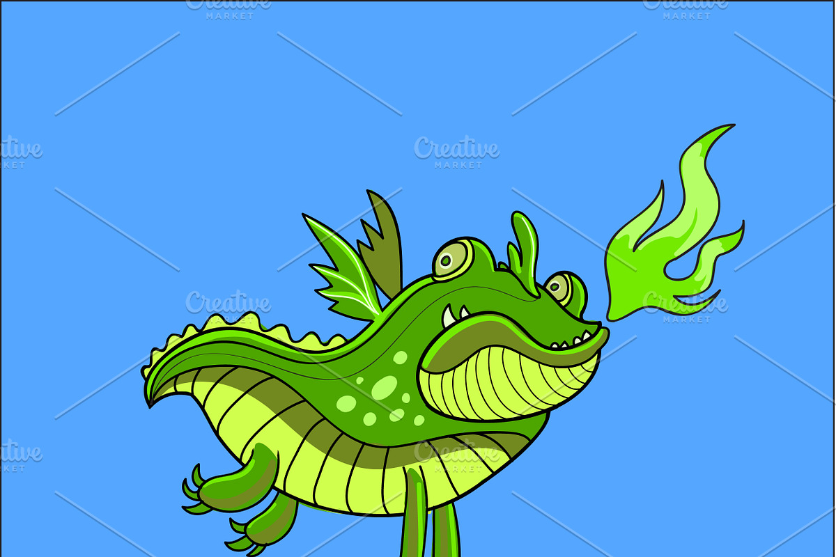 Fat dragon in vector, a Decorative Illustration by HIPSTER-MONSTER SHOP