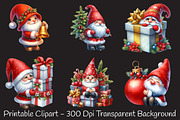 Cute Watercolor Christmas Gnomes png, an Illustration by RobertsArt (Thumbnail 4 of 5)