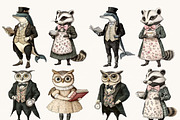 Victorian Whimsical Animal Clipart, an Animal Illustration by BusyDaydesign (Thumbnail 4 of 9)