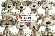 Whimsical Summer Dog Clipart, an Animal Illustration by Black Bird Studio (Thumbnail 1 of 6)