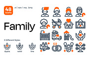 Family Icon Set, a Duotone Icon by Eklip Studio (Thumbnail 1 of 4)